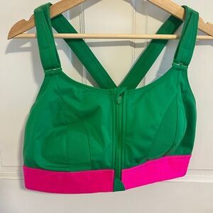 SHEFIT Luxe Green and Pink Bra